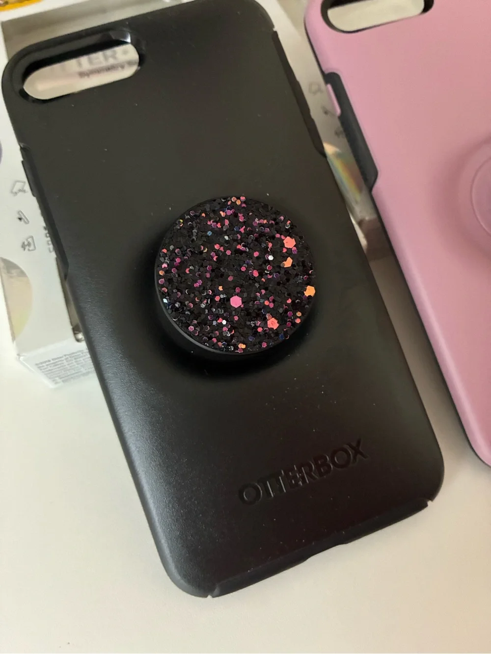 OtterBox Otter+Pop Symmetry Series Phone Case with PopSocket - Pink & Black